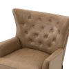 Thessaly Vegan Leather Armchair-TAUPE