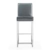 Manhattan Comfort Element 42.13 in. Graphite and Polished Chrome Stainless Steel Bar Stool