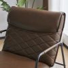 Accent Chair and Ottoman Set, Leisure Armchair with Metal Frame and Lattice Back, Footstool for Living Room, Lounge, Dark Brown Color , Set of 2 , Foo