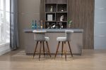 COOLMORE Swivel Bar Stools with Backrest Footrest ,with a fixed height of 360 degrees