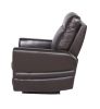 Sophisticated Contemporary Motion Upholstery - Top-Grain Leather, Power Leg Rest, Articulating Headrest - Channel-Back Design, Beveled Leg Rest - Comf