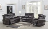 Sophisticated Contemporary Motion Upholstery - Top-Grain Leather, Power Leg Rest, Articulating Headrest - Channel-Back Design, Beveled Leg Rest - Comf