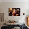 Drop-Shipping Framed Canvas Wall Art Decor Painting For Halloween, Jack-o-lanterns Painting For Halloween Gift, Decoration For Halloween Living Room,