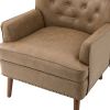 Thessaly Vegan Leather Armchair-TAUPE