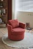 Swivel Barrel Chair, Comfy Round Accent Sofa Chair for Living Room, 360 Degree Swivel Barrel Club Chair, Leisure Arm Chair for Nursery, Hotel, Bedroom